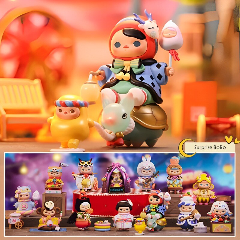 POP MART Pucky Festival Babies Series Temple Fair Blind Box Figure Toy  