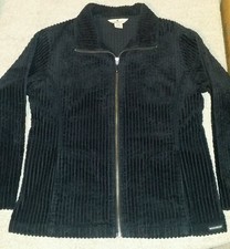 Women's Sz Medium Black Woolrich 100% cotton jacket with pockets Full Zip