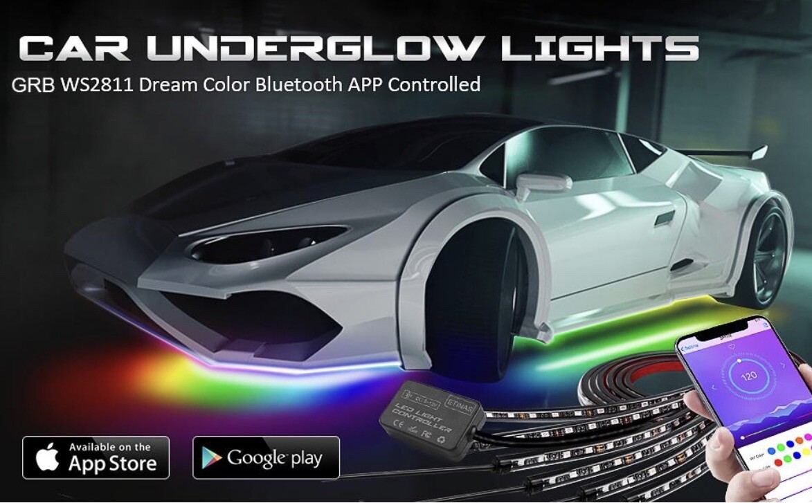 ETINAS Bluetooth Car Underglow Kit Truck Motorcycle Drift IP 68