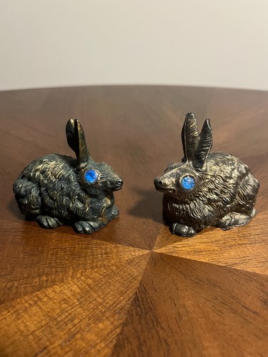 Pair of Vintage Italian Hard Plastic Rabbit Figurines 3