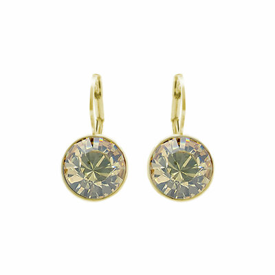 Baby Mini Bella Golden Shadow Crystal Earrings Made with SWAROVSKI  Crystals