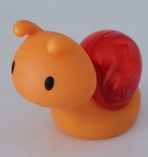 Rare MUNCHKIN Bath Rattle Squirter 3" Orange/Red Rubber Baby Toy