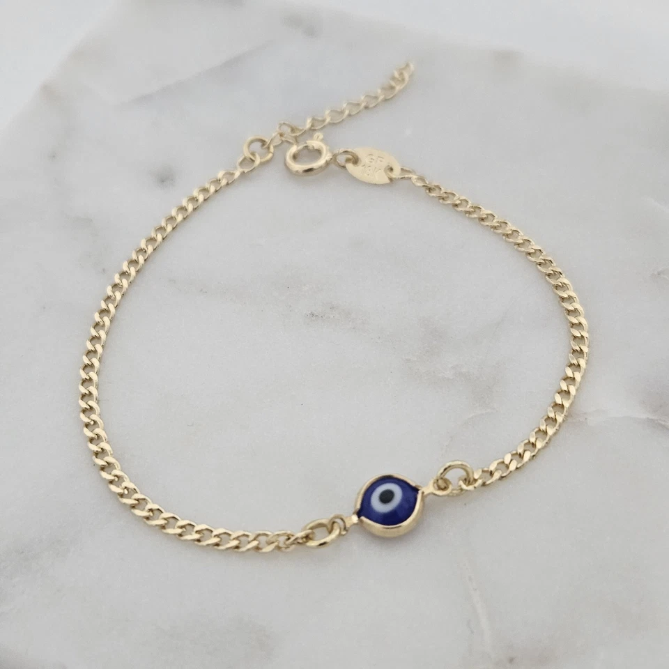 18k Gold Filled blue Evil Eye bracelet  Protection bracelet Waterproof bracelet - Image 3 of 4