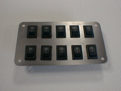 Switch Panel 10x On-Off Switch Stainless Steel Trim Matt NEW Very Small