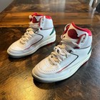 Nike Air Jordan 2 Retro GS Origins White Leather Shoes Youth Size 7Y Sneakers