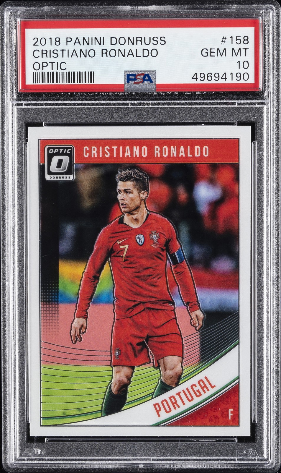 2018 PANINI DONRUSS OPTIC #158 CRISTIANO RONALDO PSA 10