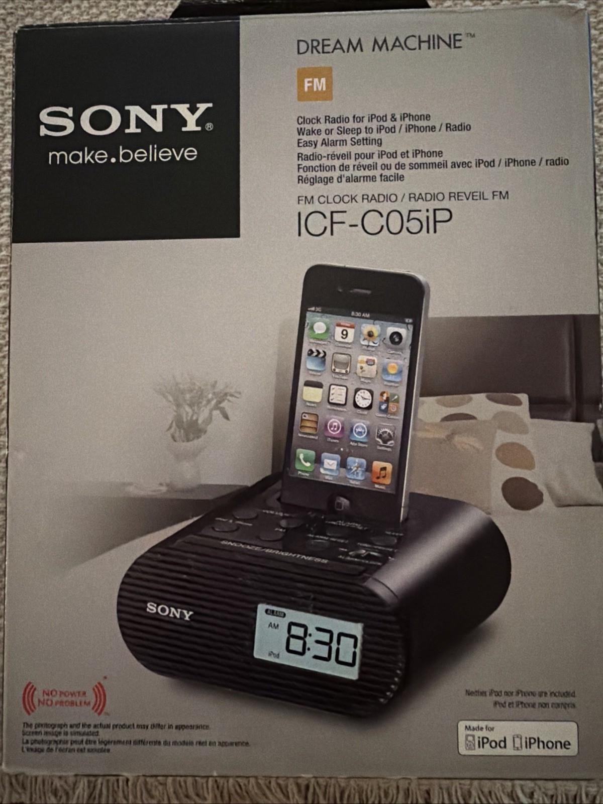 Sony Dream Machine Alarm Clock Radio ICF-CO5iP Compatible with iPod/iPhone Dock