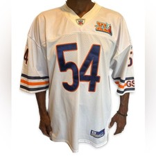 Brian Urlacher Bears Super Bowl XLI Road White Jersey Sz 54 Stitched HOF Vintage