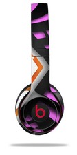 Skin Wrap for Beats Solo Wireless 2 3 4 Black Waves Orange Hot Pink SKIN ONLY