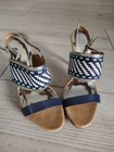 Coach Women’s Blue Woven Leather Slingback Open Toe Buckle Heels 8B — photo 8