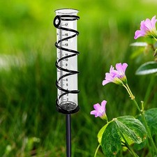 4 Stück Regenmesser Glasrohr Regenmesszylinder für Hof Garten Außen