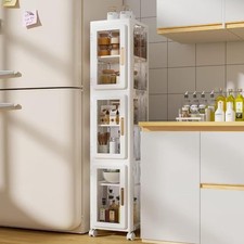 3-Tier Tall Narrow Storage Cabinet,Narrow Bathroom Storage Cabinet with