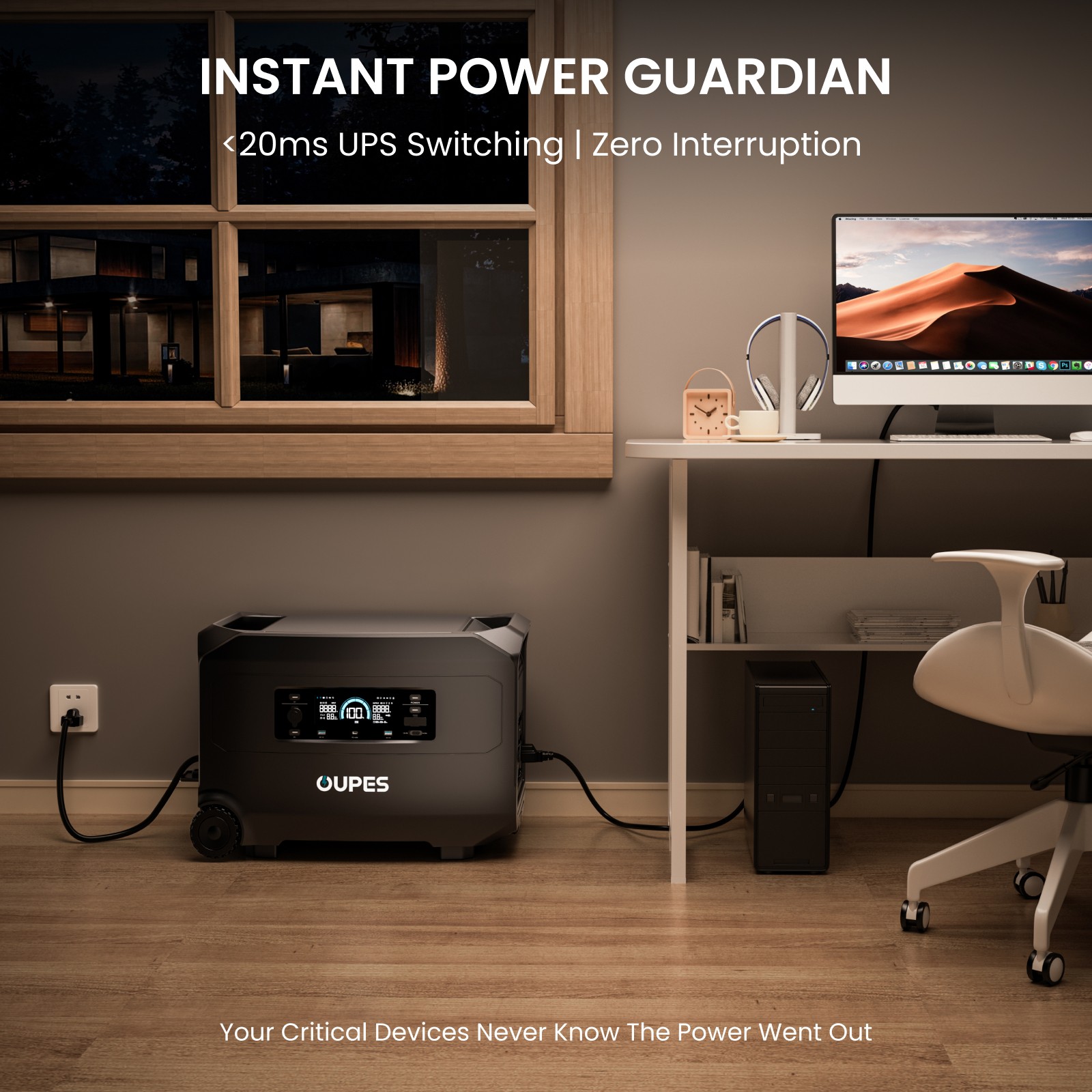 OUPES Guardian 6000 4608Wh Portable Power Station 6000W Solar Generator Home alternate view 4