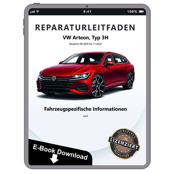VW Arteon 3H 2020-2024 Fahrzeugspezifische Infos Lack Reparaturhandbuch Download-image