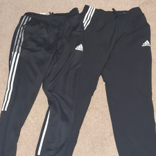 adidas  Mens Black Striped Track Pants M Tape...