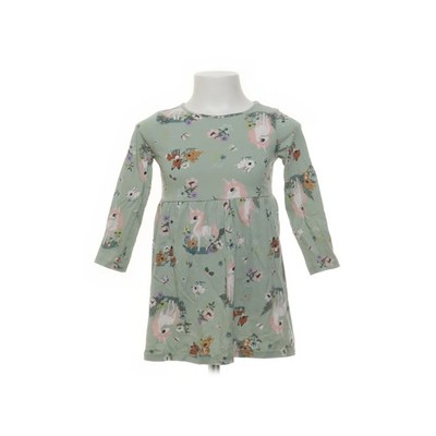 H&M, Kleid, Größe: 98/104, Grün/Mehrfarbig, Baumwolle, Sonstiges, Sweat #TYR