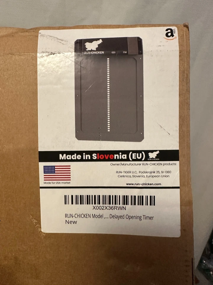 原装 RUN-CHICKEN T50 门灰色自动鸡舍开门器带计时器 — 第 3/4 张图片
