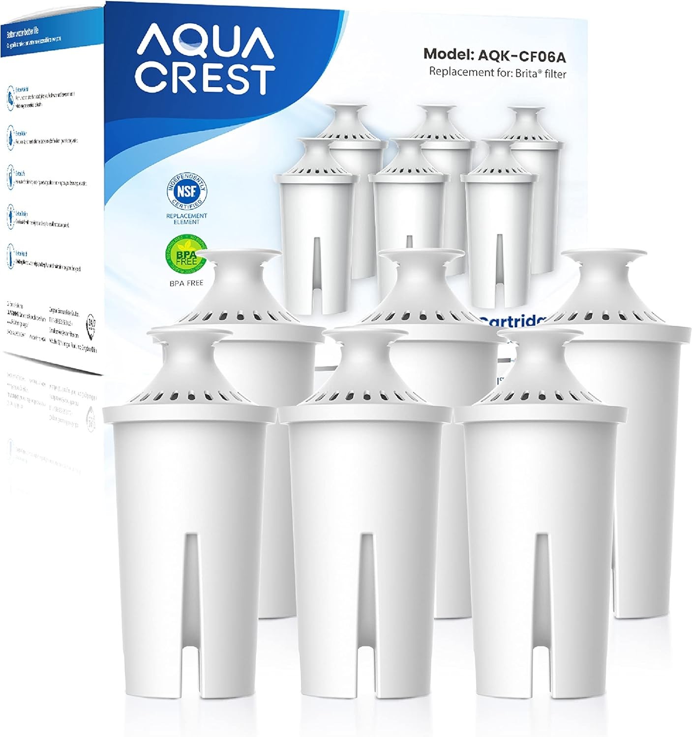 Replacement For Brita® Water Filter, Pitchers And Dispensers, Nsf Certified