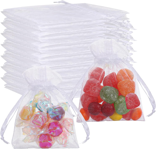 200 StüCk OrganzasäCkchen 7X9Cm Schmuckbeutel Kordelzug FüR Hochzeiten Partys-image