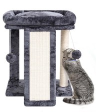 Small Cat Tree with Perch, Cat Scratching Board for Indoor Cats, Scratching P...