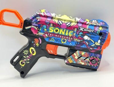 X-Shot Sonic The Hedgehog Foam Dart Blaster Gun ZURU Toy Graffiti Skin Tested