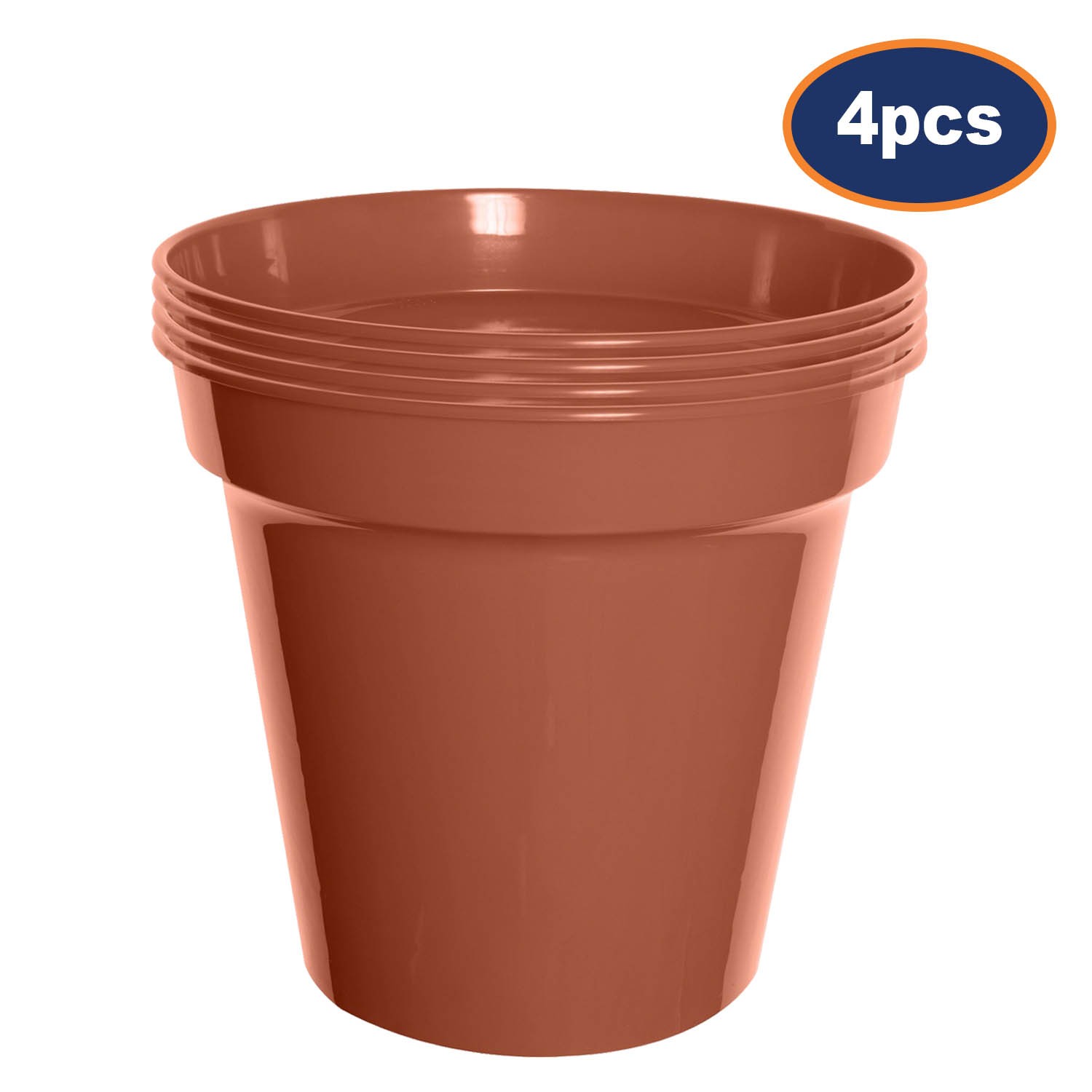 4x 25cm Garden Pot Round Flower Planter Indoor Outdoor Terracotta Garden Patio