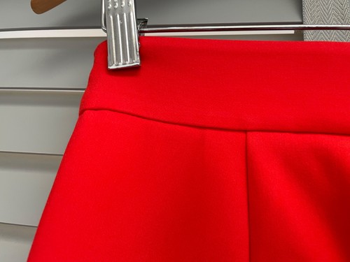 Pantalones M&S Rojo a Medida Reino Unido 8 Damas Pierna Recta Tiro Alto Elastizados Cremallera Pierna £35 - Imagen 7 de 11