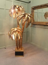 Maison Jansen style Palm Tree Tole Ware Floor Lamp French 1970/1980