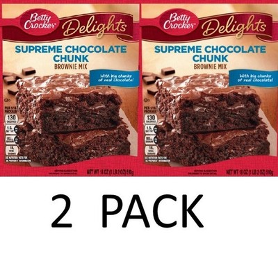 Betty Crocker Delights Supreme Chocolate Chunk Brownie Mix 18 oz Box - 2 PACK