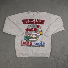 Vintage Alabama Crimson Tide Sweatshirt Mens Large Gray NCAA Football USA 1992
