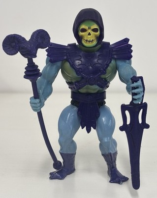 Vintage 1982 Mattel MOTU SKELETOR Actionfigur 100% komplett Sword Staff Armour