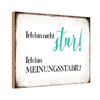Holzschild 12X18 Cm Bin Nicht Stur Meinungsstabil Dekoration Deko Geschenk Holz