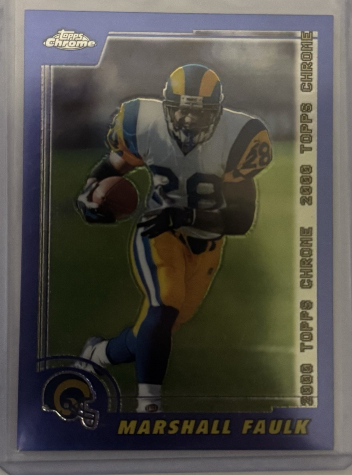2000 Topps Chrome Refractors #124 Marshall Faulk St. Louis Rams Football Card