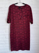 Vintage 2000s Marc by Marc Jacobs Silk Modal Dress size M Red Striped