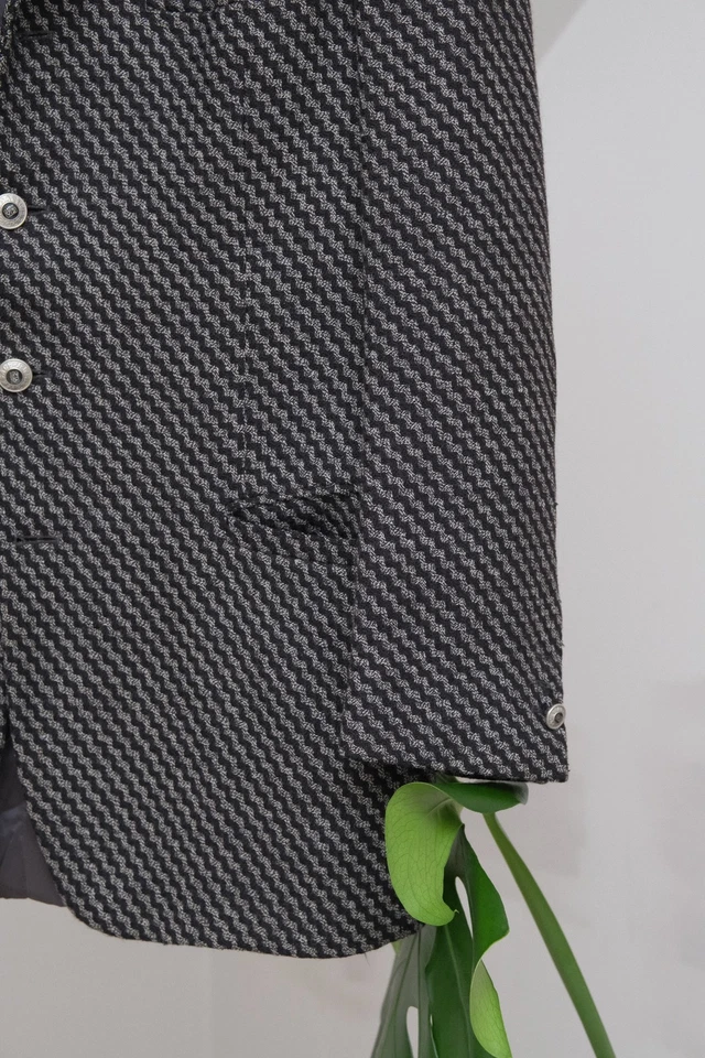 Versace Vintage Men's Grey Wool Knitted Blazer Jacket Size XL Made in Italy - Image 3 of 4