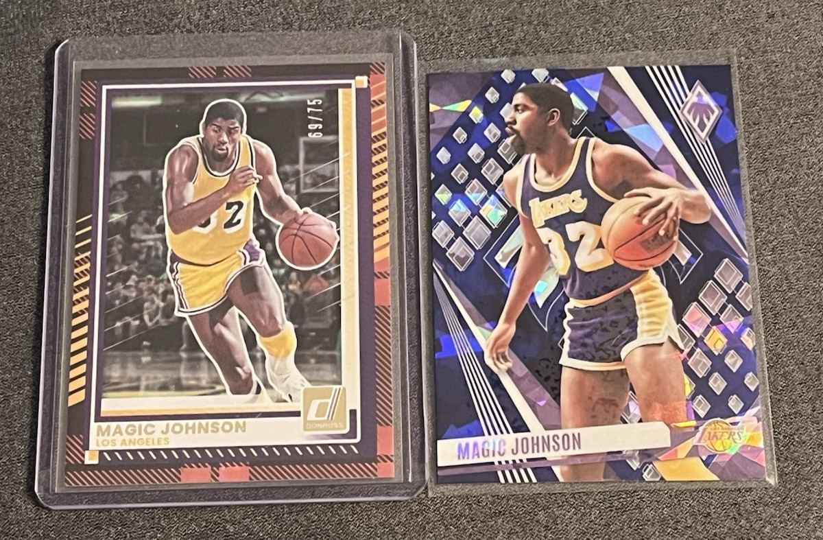 Lakers Card Lot LeBron Luka Bronny Magic Shaq - Auto SSP #d Prizm Topps Donruss view 3