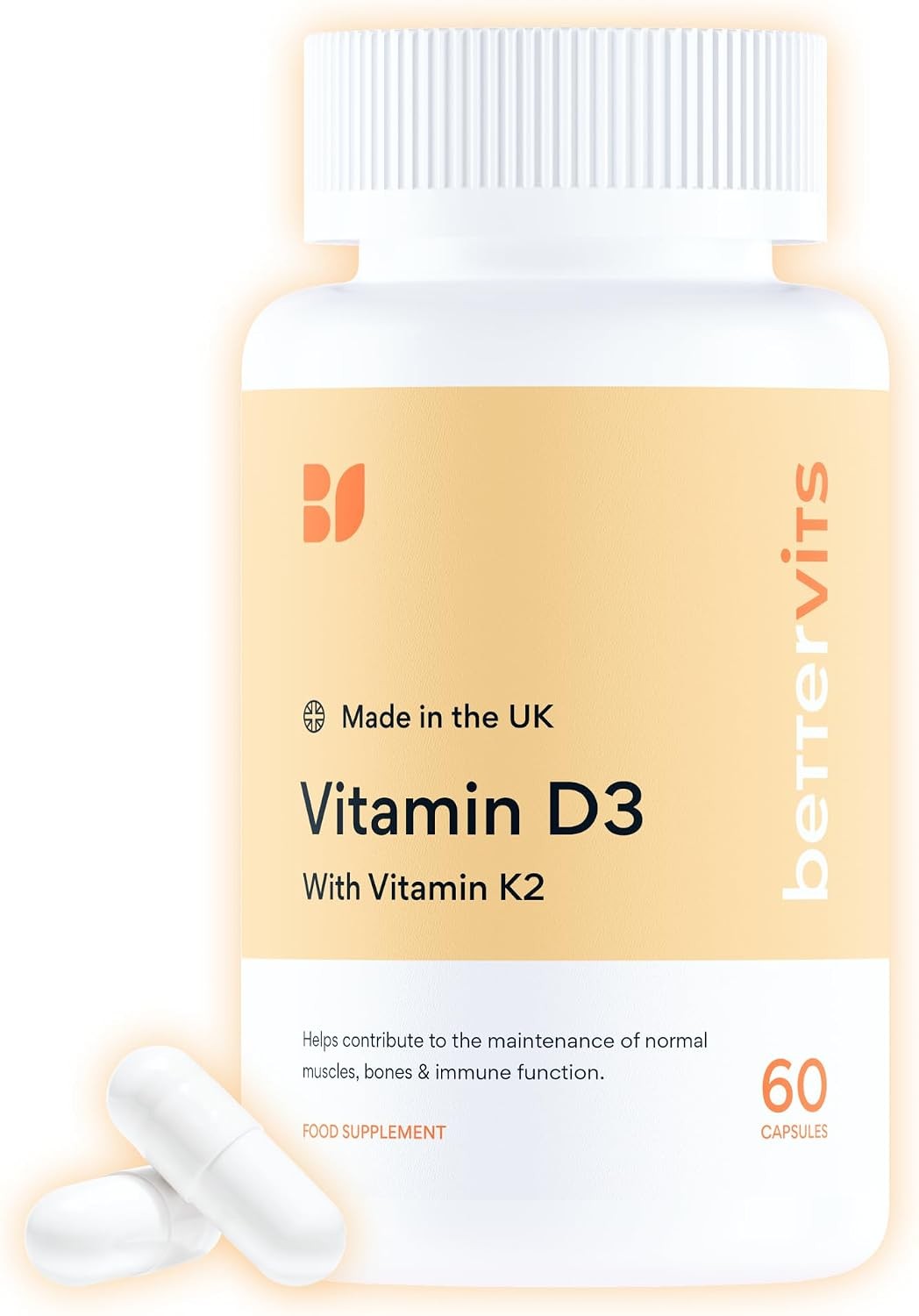 Vitamin D3 4000IU with K2 MK-7 Capsules 60 Count High Strength Bone Immune - Image 2