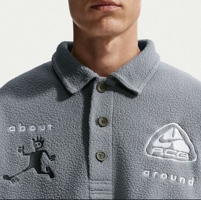 グ*グ様 Nike × cpfm ポロシャツ M ✓ Nike ACG x Cactus Plant Flea Market CPFM Polo Grey Fleece