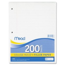 Mead MEA17208 Notebook Filler Paper 200 Sheets 16 Lb College Ruled