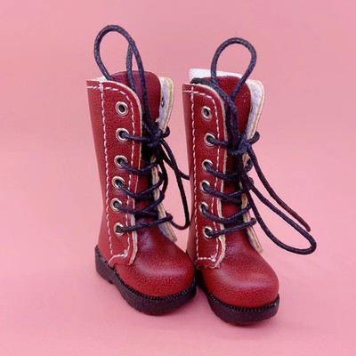 Tilda 3.2cm Doll Boots for Blythe Doll Toy,1/6 Mini Leather Tall Boot Shoes for