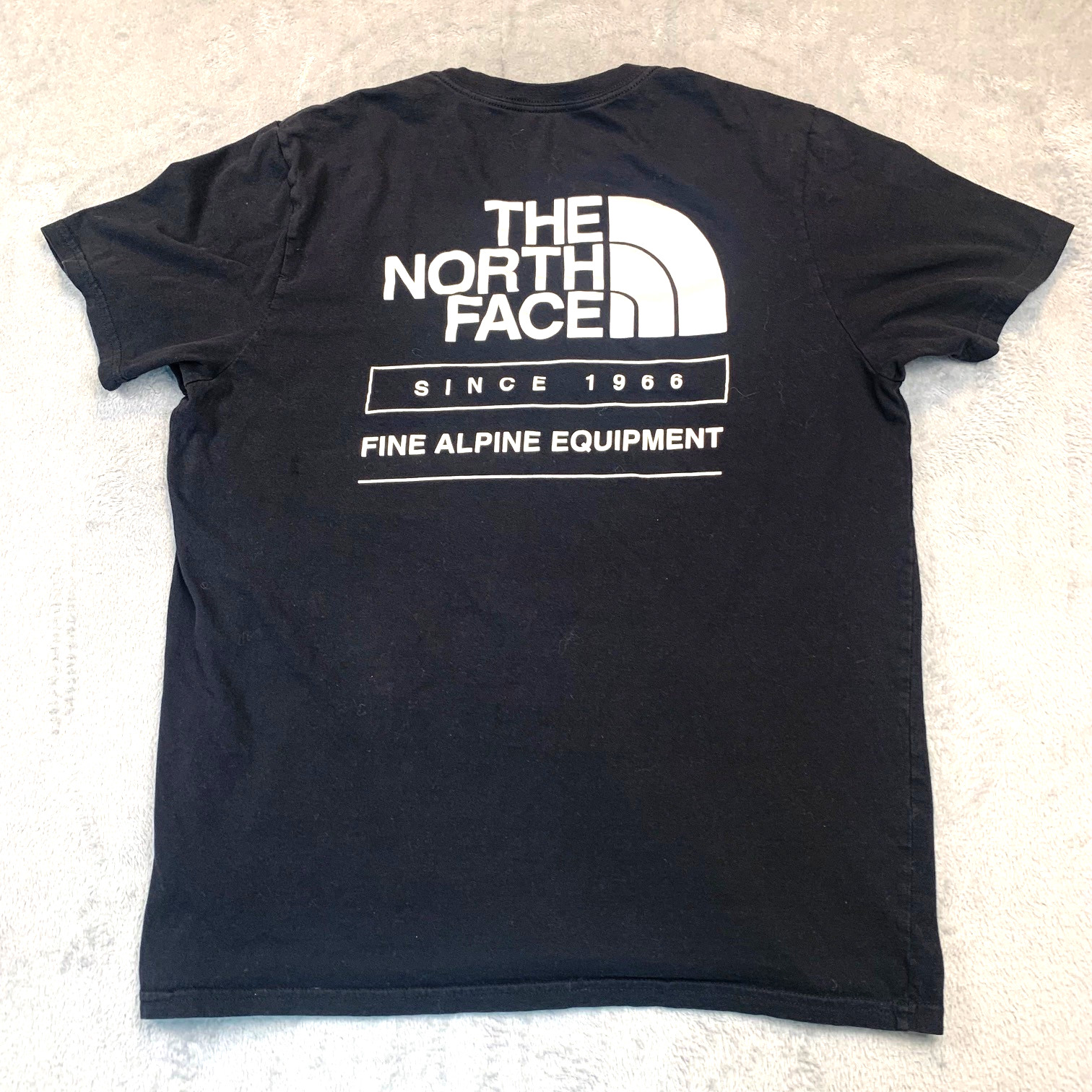 The North Face Men Shirt L Black Graphic Print Rainbow Mountains Logo Short thumbnail 3