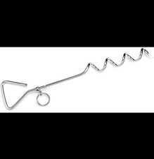 Dog Tie-Out Stake Silver Steel 18 for dogs up to 100 LBS
