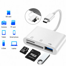 USB C 3 in 1 Hub Converter Type-C Adapter SD Card Reader For MacBook Pro Laptop