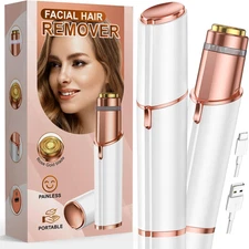 Facial Hair Removal for Women: Painless Rechargeable Face Shaver Electric Hair R