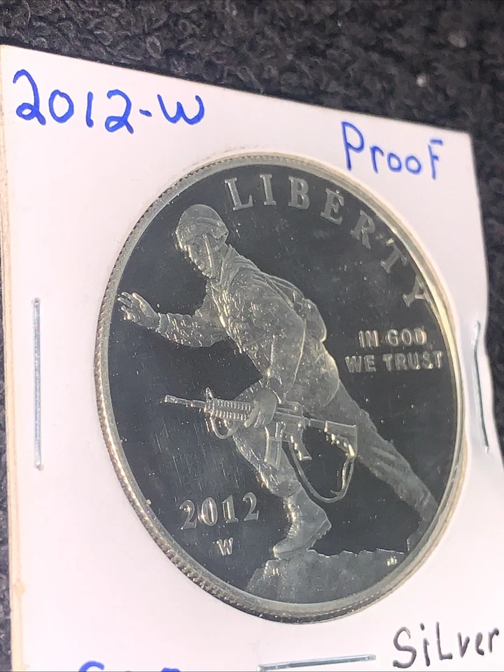 Silver Dollar coins 2012 W Liberty soldier Proof strike - Image 3 of 4