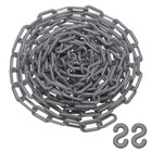 25 Feet Plastic Chain Link Safety Barrier Chain 0.8x1.4 Inch Buckle Silver Tone