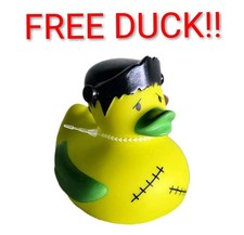 GREEN FRANKENSTEIN RUBBER DUCK CREATOLOGY 3.25" BONUS FREE DUCK OF SAME SIZE