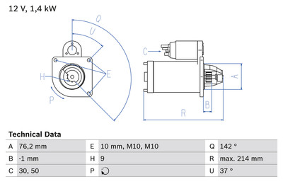 BOSCH 0 986 020 860 Starter für FORD,FORD AUSTRALIA,VOLVO,VOLVO (CHANGAN)