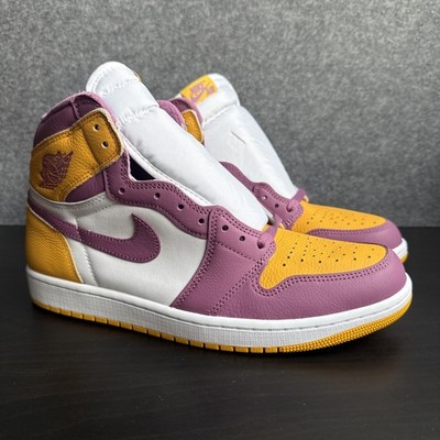 Nike Air Jordan 1 Retro High OG Brotherhood Gr Eu 44.5 Lila Gelb Herren