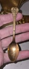 Beautiful 1943 Gold wheeling decorating glass china teapot  cream & sugar Spoon — photo 3